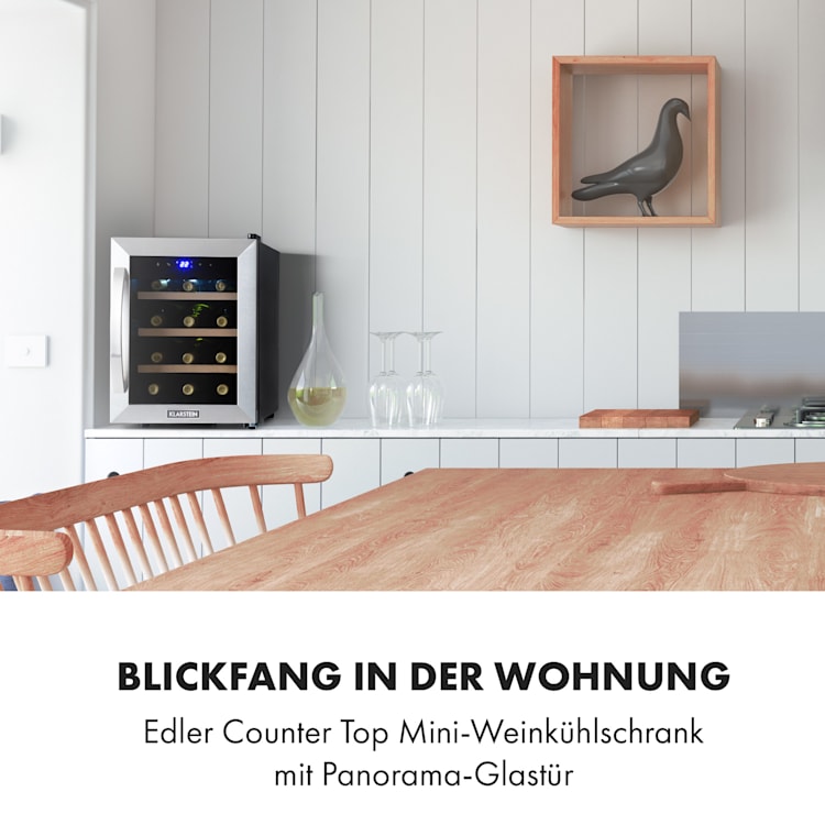 Reserva 12 Uno Weinkühlschrank 12 Flaschen 31 Liter Edelstahl 1 Kühlzone | 12 Flaschen