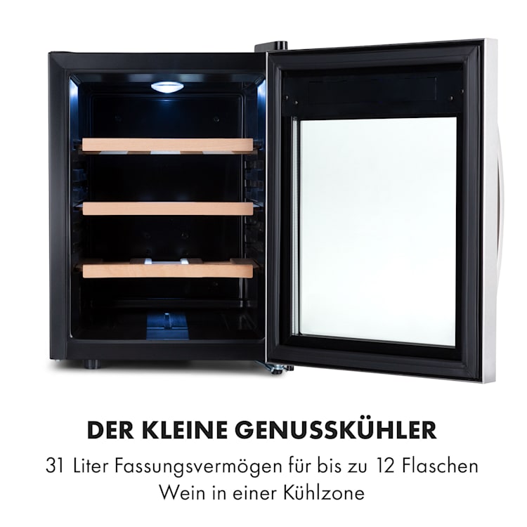Reserva 12 Uno Weinkühlschrank 12 Flaschen 31 Liter Edelstahl 1 Kühlzone | 12 Flaschen