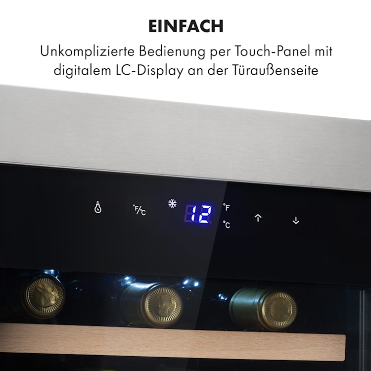 Reserva 12 Uno Weinkühlschrank 12 Flaschen 31 Liter Edelstahl 1 Kühlzone | 12 Flaschen