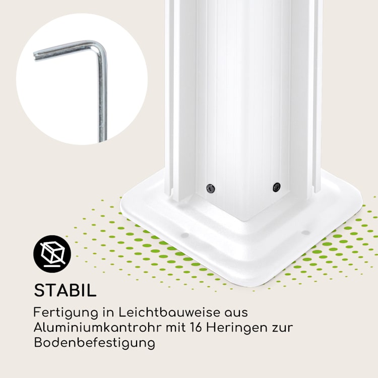 Pantheon Cortina Pavillon mit Dach 3x4m 4 Seitenteile 3 x 4 m | Weiß | Hellgrau