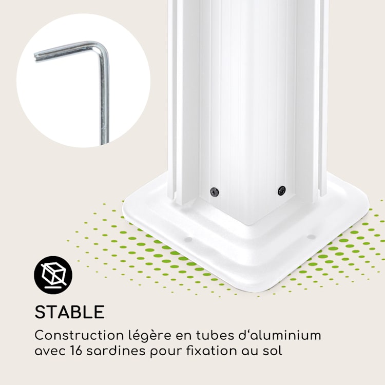 Pantheon Cortina, pavillon avec toit, 3 x 4 m, 4 panneaux latéraux 3 x 4 m | Blanc | Gris Clair