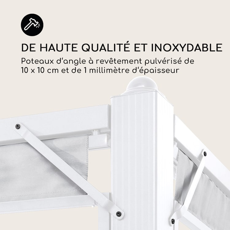 Pantheon Cortina, pavillon avec toit, 3 x 4 m, 4 panneaux latéraux 3 x 4 m | Blanc | Gris Clair