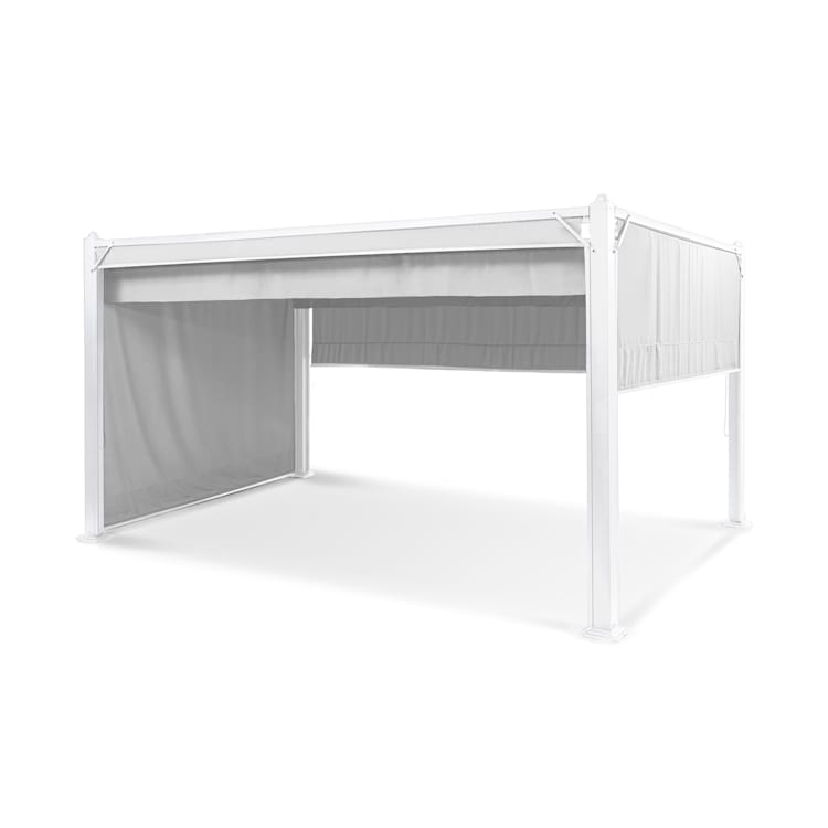 Pantheon Cortina Pavillon mit Dach 3x4m 4 Seitenteile 3 x 4 m | Weiß | Hellgrau