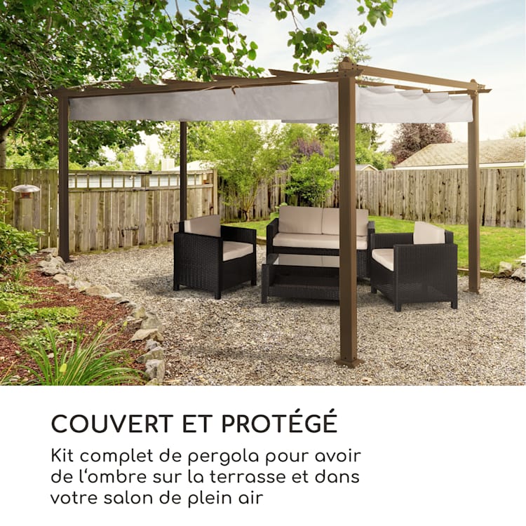 Pantheon Rust Pergola vierkante buis 3x4 m 4 hoekpalen waterafstotend 3 x 4 m | Wit