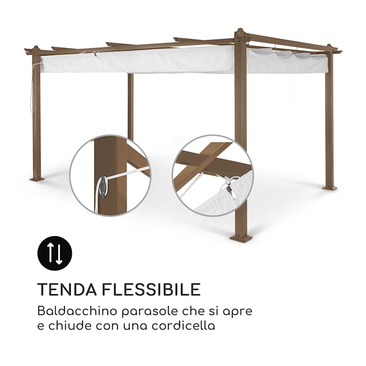 Pantheon Rust, Gazebo, tubi di alluminio, 3x4 m, 4 paletti, idrorepellente 3 x 4 m | Bianco