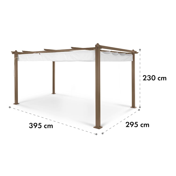 Pantheon Rust, pergola, alumiiniputki, 3 x 4 m, 4 kulmapylvästä, vettähylkivä 3 x 4 m | Valkoinen