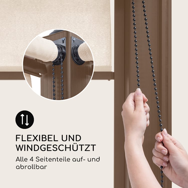 Pantheon Cortina Rust Pavillon mit Dach 3x6 m 4 Seitenteile 3 x 6 m | Beige