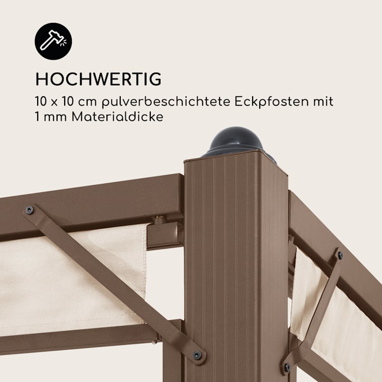 Pantheon Cortina Rust Pavillon mit Dach 3x6 m 4 Seitenteile 3 x 6 m | Beige
