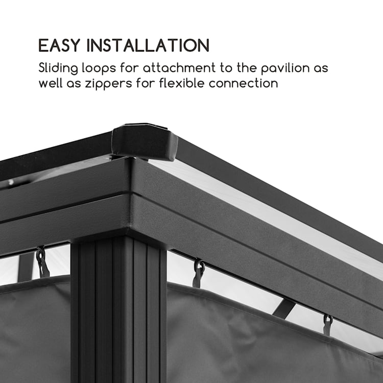 Pantheon Solid Sky, bočné steny pavilónu 3 × 3, 4 kusy, 140 g/m² 3 x 3 m | Tmavosivá