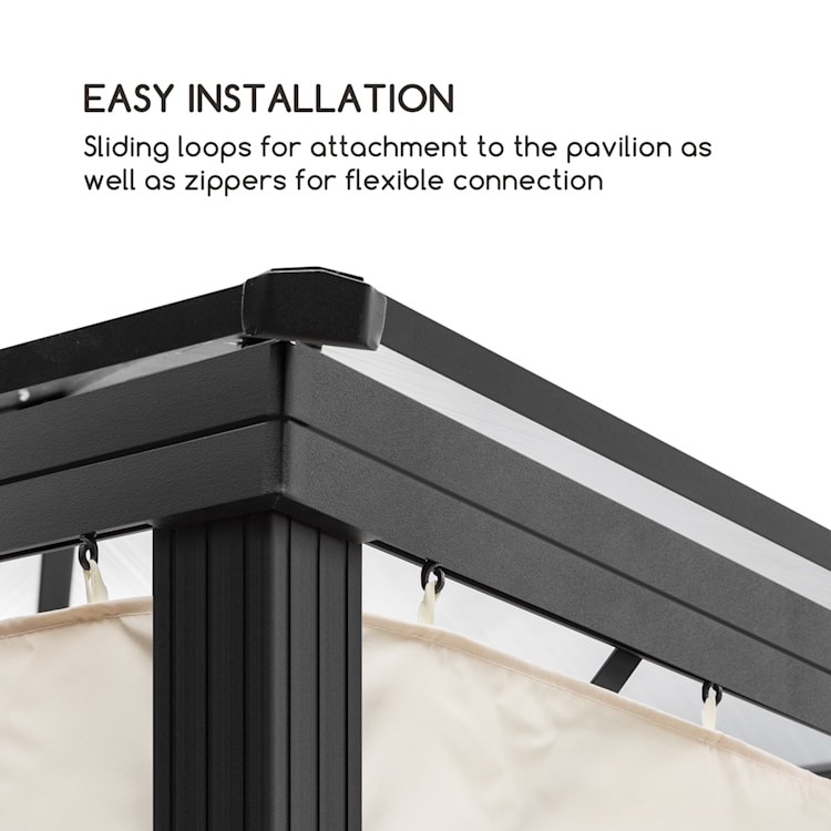 Pantheon Solid Sky paviljoen zijwanden 3x3 4 stuks 140g/m² 3 x 3 m | Zand