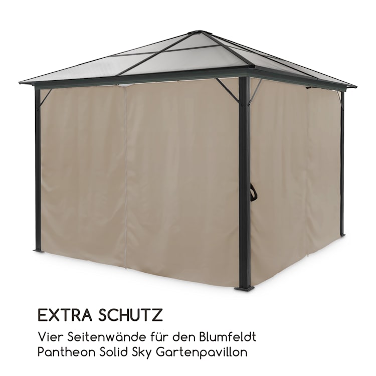 Pantheon Solid Sky Pavillon-Seitenwände 3x3 4 Stück 140g/m² 3 x 3 m | Taupe