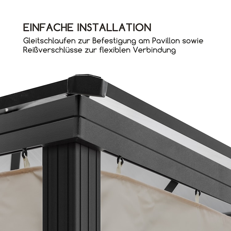 Pantheon Solid Sky Pavillon-Seitenwände 3x3 4 Stück 140g/m² 3 x 3 m | Taupe