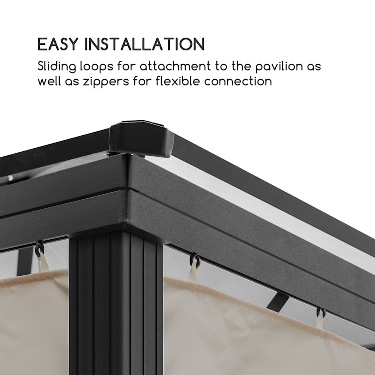 Pantheon Solid Sky, pavilon oldalfalai 3 × 3, 4 db, 140 g / m² 3 x 3 m | Sötétszürke