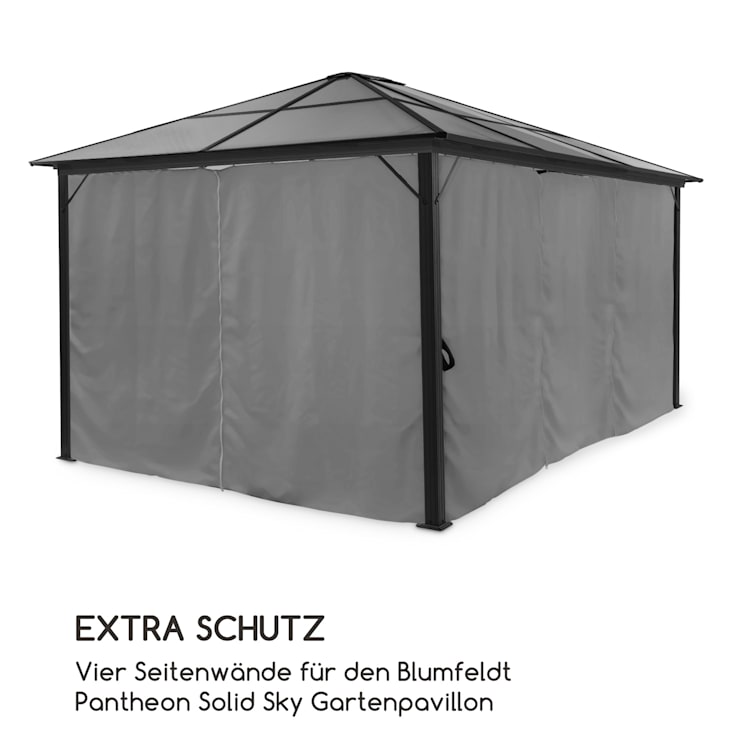 Pantheon Solid Sky Pavillon-Seitenwände 3x4 4 Stück 140g/m² 3 x 4 m | Dunkelgrau