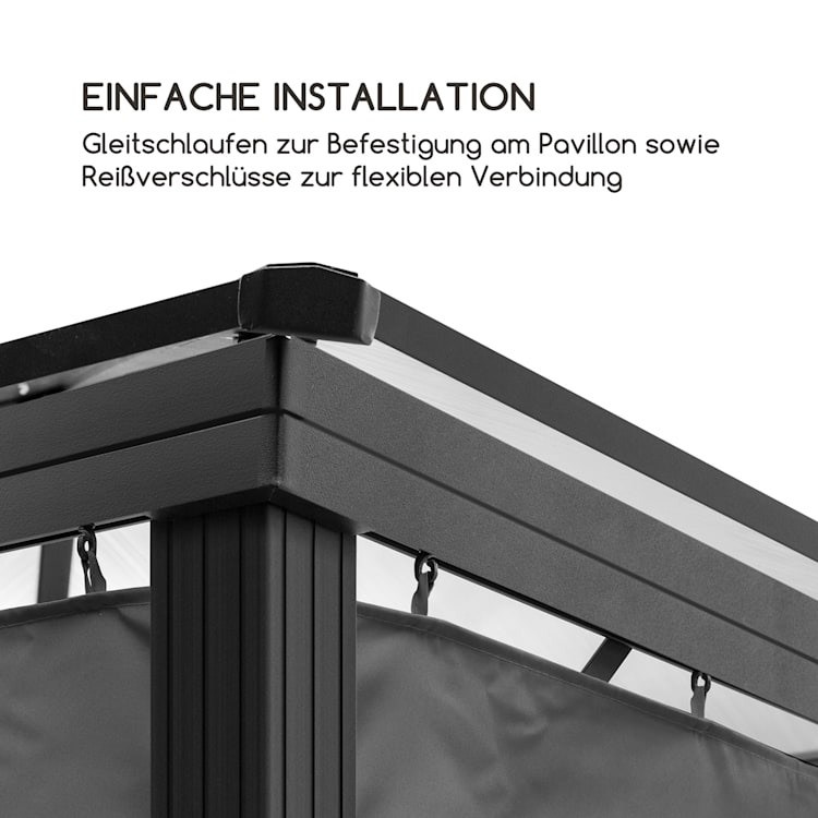 Pantheon Solid Sky Pavillon-Seitenwände 3x4 4 Stück 140g/m² 3 x 4 m | Dunkelgrau