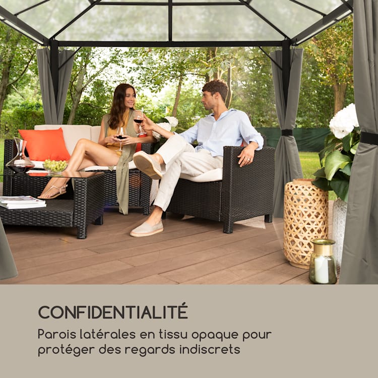 Pantheon Solid Sky Parois latérales pour pergola 3x3 4 pièces140g/m² 3 x 4 m | Gris Foncé