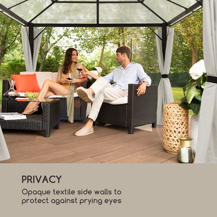 Pantheon Solid Sky, pavilon oldalfalai 3 × 4, 4 db, 140 g / m² 3 x 4 m | Galamb szürke