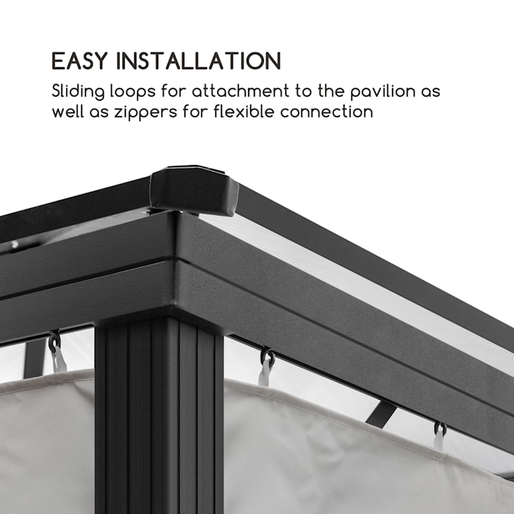 Pantheon Solid Sky, pavilon oldalfalai 3 × 4, 4 db, 140 g / m² 3 x 4 m | Galamb szürke