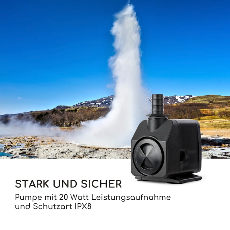 Bloomingstone Brunnen Gartenbrunnen Zierbrunnen 20W Pumpe Zink LED