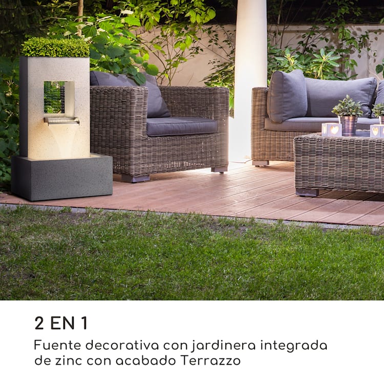 Fuente de jardín decorativa Bloomingstone 20W bomba zinc LED