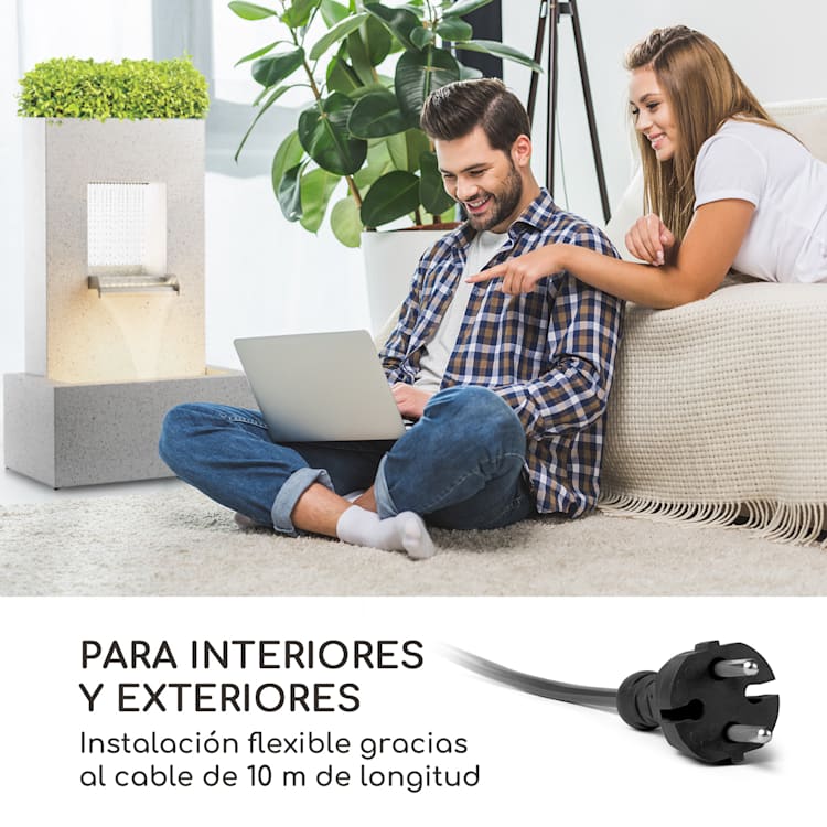 Fuente de jardín decorativa Bloomingstone 20W bomba zinc LED