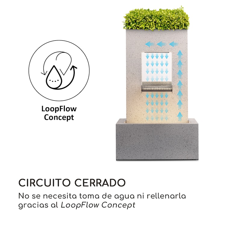 Fuente de jardín decorativa Bloomingstone 20W bomba zinc LED