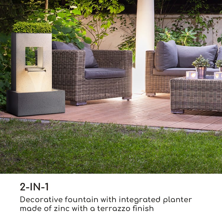 Bloomingstone Fountain, Garden Fountain, Decorative Fountain, 20W, Pump, Zink, LED