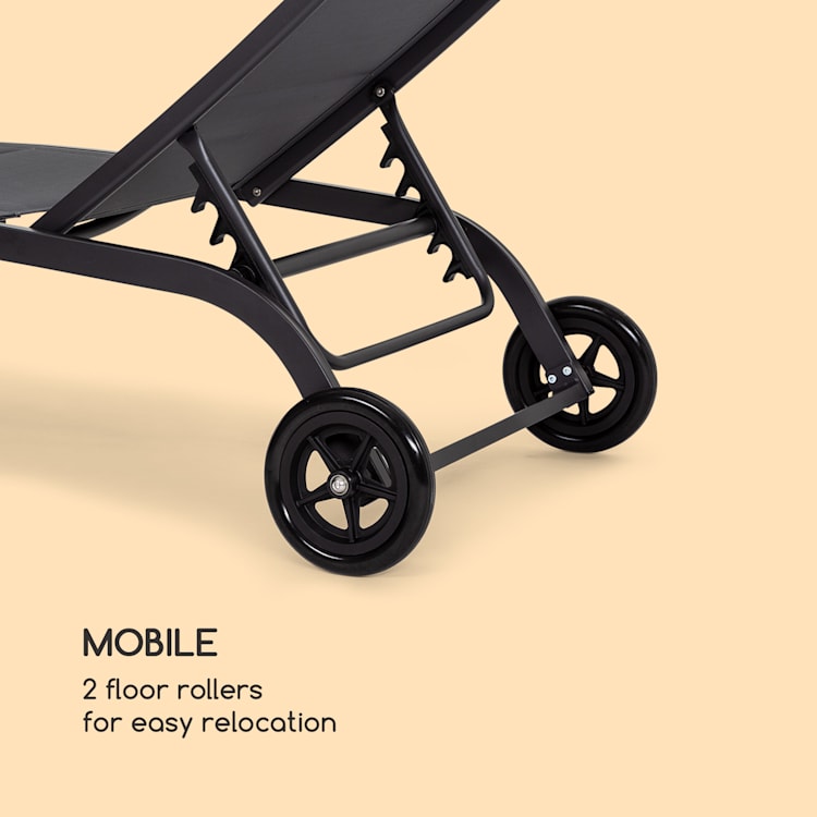 Limala Sun Lounger Steel/Aluminium Textilene 150 kg mobile Dark Gray