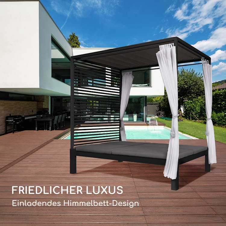 Eremitage Double Lux Sonnenliege 4 Liegepositionen 2 Personen 6 cm Polster Dunkelgrau