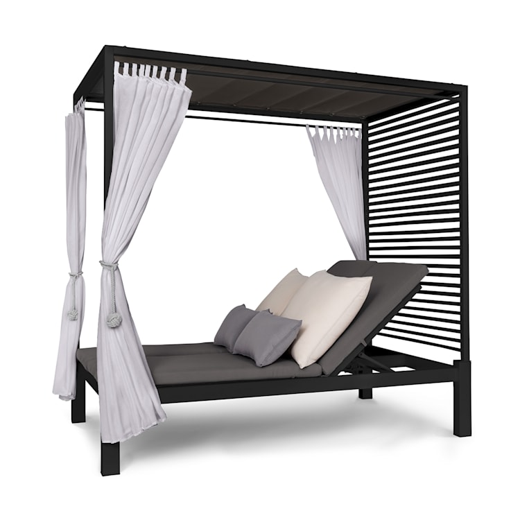 Eremitage Double Lux Sonnenliege 4 Liegepositionen 2 Personen 6 cm Polster Dunkelgrau