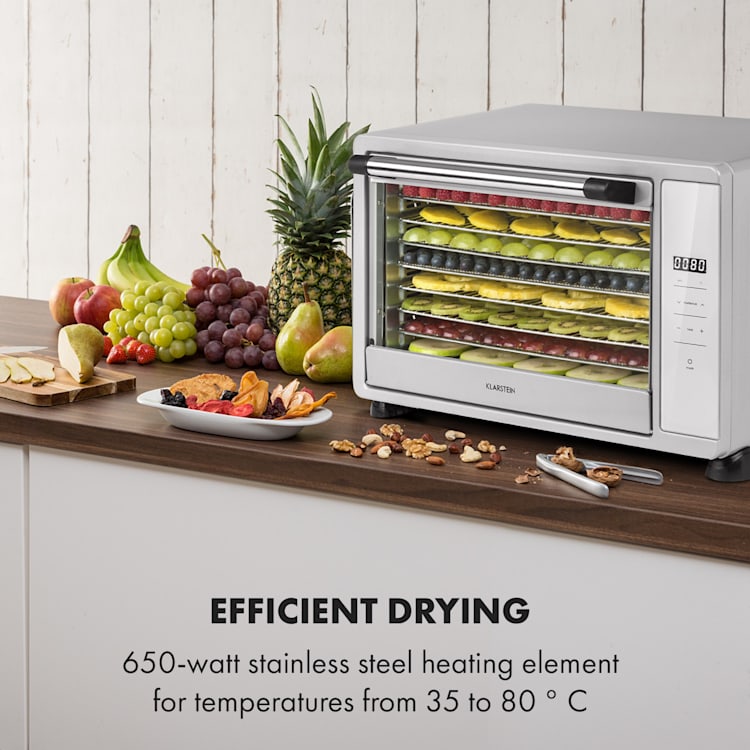 Déshydrateur alimentaire Mega Jerky 650 W 35-80 °C écran tactile LCD minuterie 8 niveaux Argent