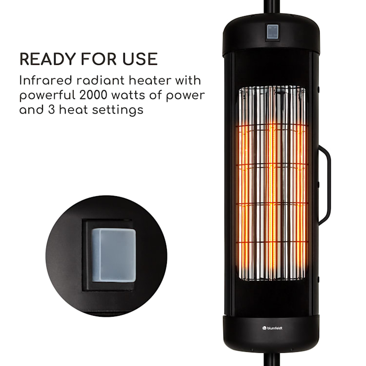 Heat Guru Turbo, sálavý ohrievač, 2000 W, IP54, vonkajšie použitie, montáž na slnečníky