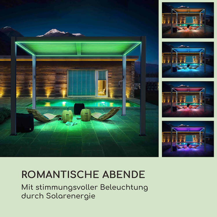 Pantheon Climax Ambient 3x3 m 4 Eckpfosten bioklimatisches Dach 3 x 3 m | Schwarz