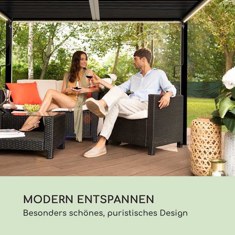 Pantheon Climax Ambient 3x3 m 4 Eckpfosten bioklimatisches Dach 3 x 3 m | Schwarz