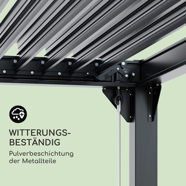 Pantheon Climax Ambient 3x3 m 4 Eckpfosten bioklimatisches Dach 3 x 3 m | Schwarz