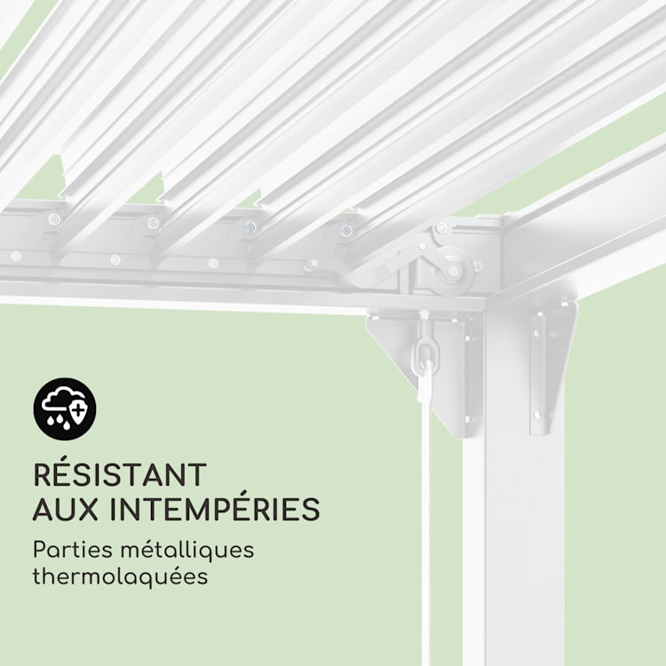 Pantheon Climax Ambient 3 x 3 m 4 poteaux d'angle toit bioclimatique 3 x 3 m | Blanc