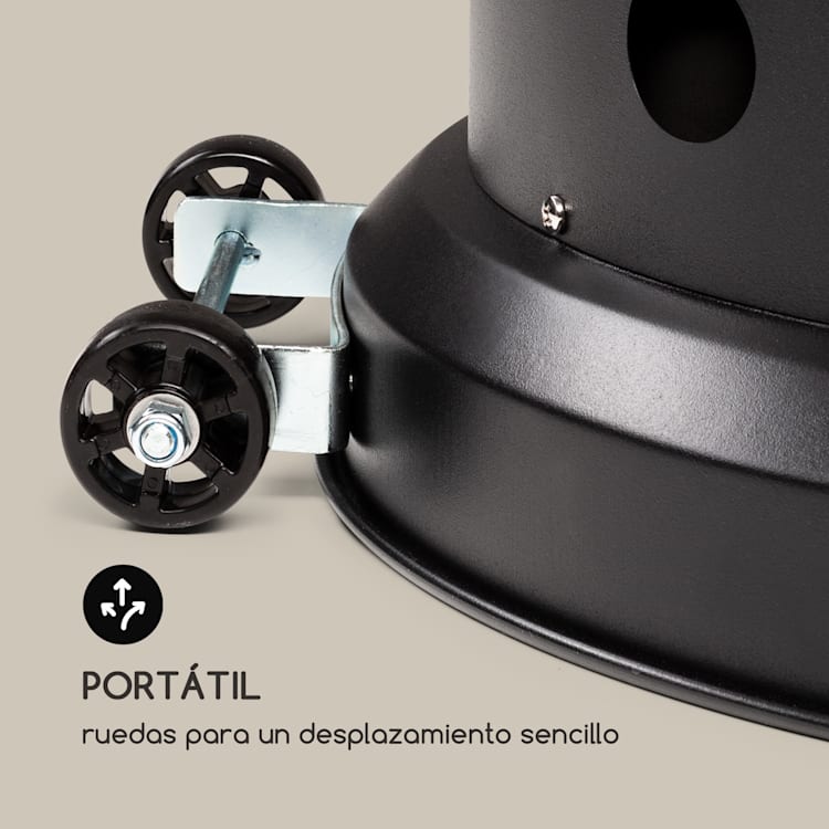 Goldflame calefactor de terraza calefacción a gas 11,2 kW vidrio templado móvil acero inoxidable