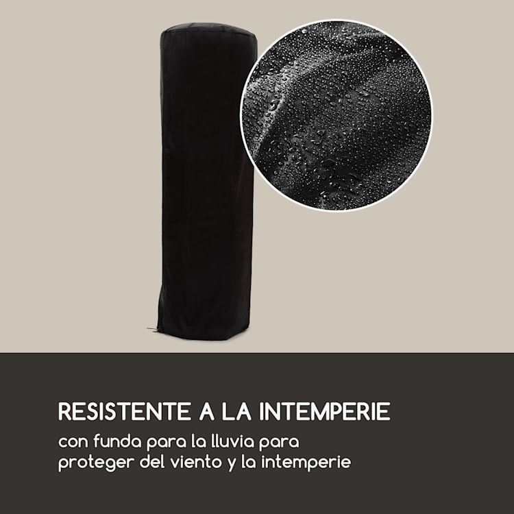 Goldflame calefactor de terraza calefacción a gas 11,2 kW vidrio templado móvil acero inoxidable