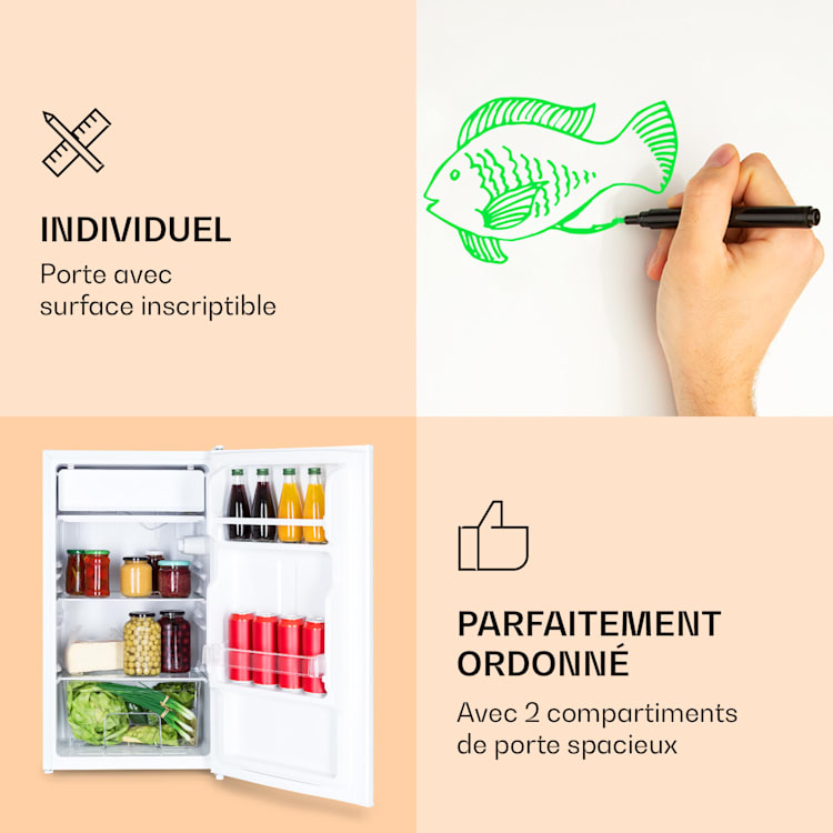Spitzbergen 83 réfrigérateur 76 litres Compartiment congélateur plus de 7 litres 2 clayettes 83 L | Blanc