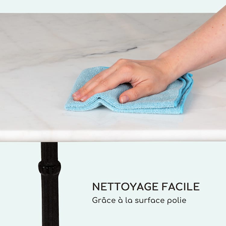 Table bistrot Patras Onyx avec marbre Art Nouveau 60 x 60 cm Hauteur : 72 cm Trépieds Pied, angulaire