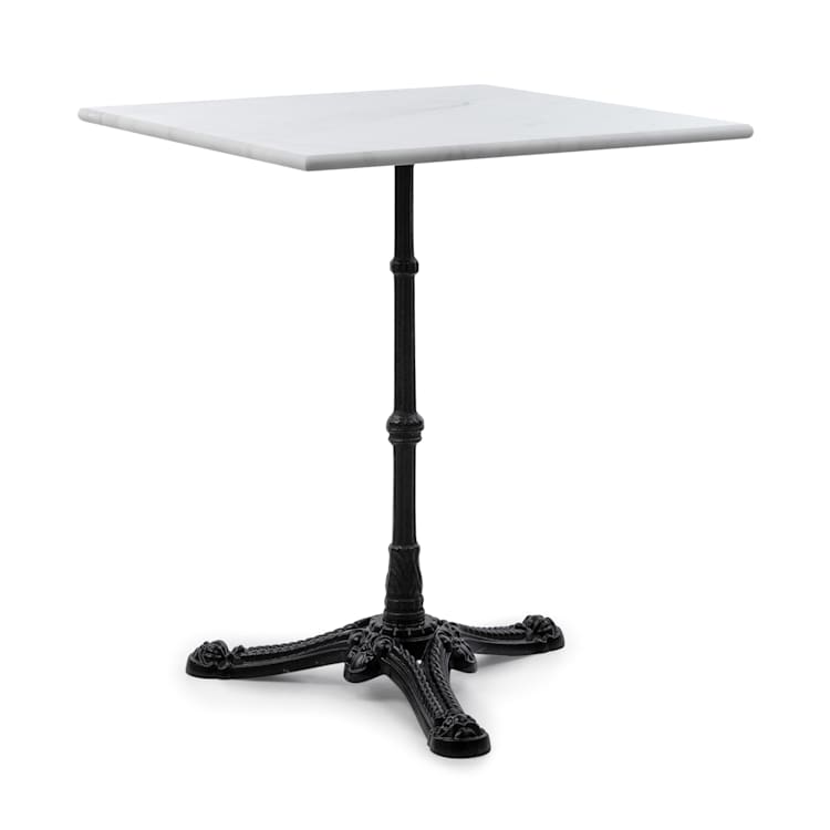 Table bistrot Patras Onyx avec marbre Art Nouveau 60 x 60 cm Hauteur : 72 cm Trépieds Pied, angulaire