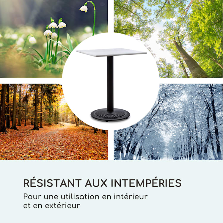 Table bistrot Patras Onyx avec marbre Art Nouveau 60 x 60 cm Hauteur : 72 cm rond Pied, rond
