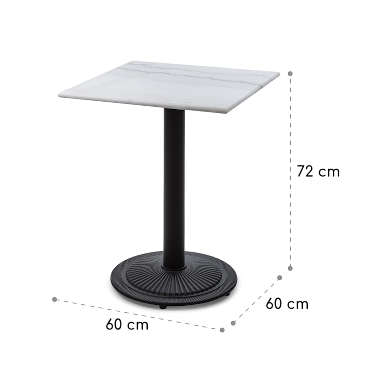 Table bistrot Patras Onyx avec marbre Art Nouveau 60 x 60 cm Hauteur : 72 cm rond Pied, rond