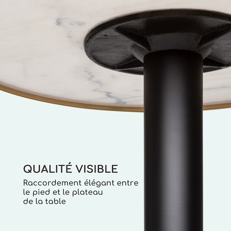 Patras Jewel Table en marbre Art Nouveau Ø : 57,5 cm H : 75 cm Base en fonte Noir