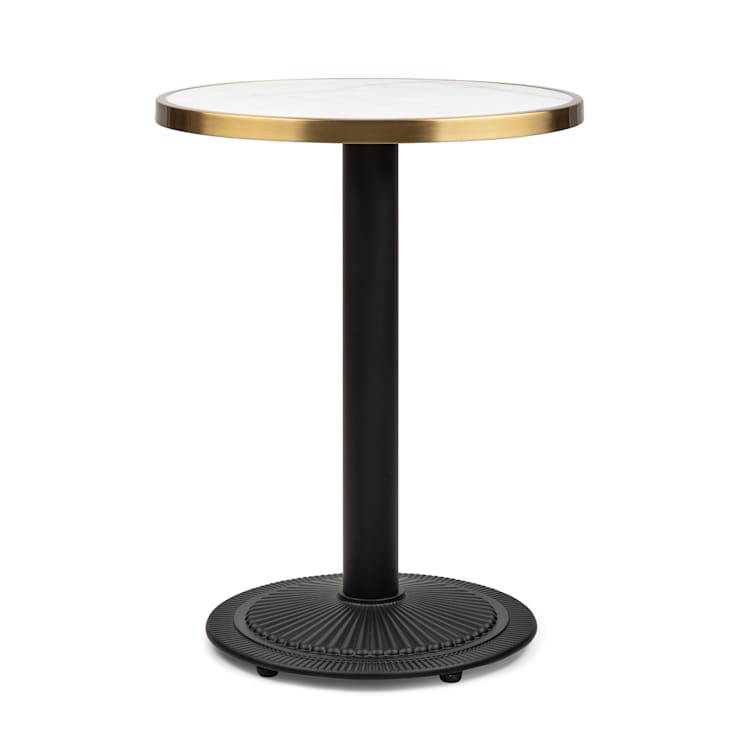 Patras Jewel Table en marbre Art Nouveau Ø : 57,5 cm H : 75 cm Base en fonte Noir