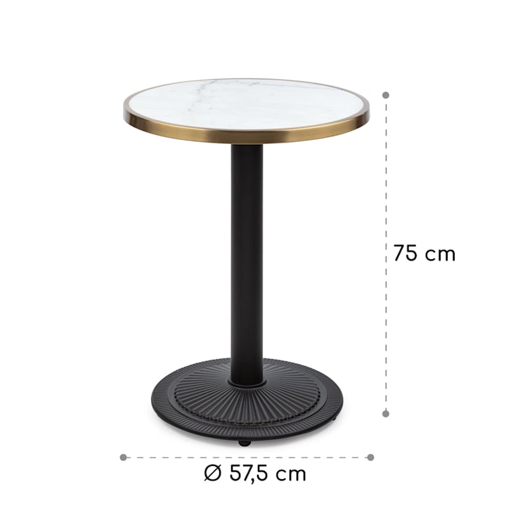 Patras Jewel Table en marbre Art Nouveau Ø : 57,5 cm H : 75 cm Base en fonte Noir