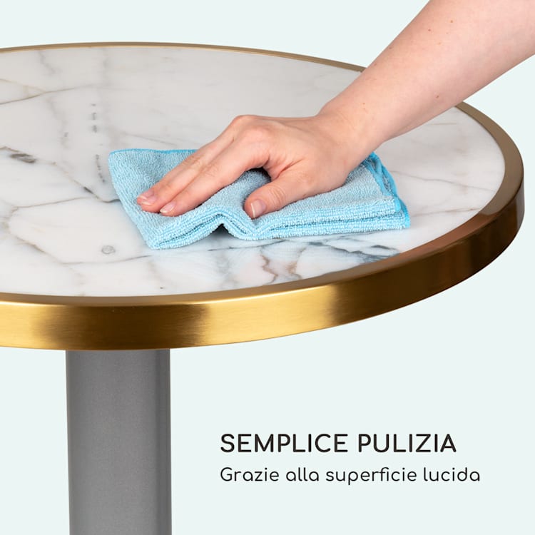 Patras Jewel - Tavolo di marmo, art nouveau, Ø: 57,5 cm, altezza: 75 cm, ghisa, base d'appoggio Grigio