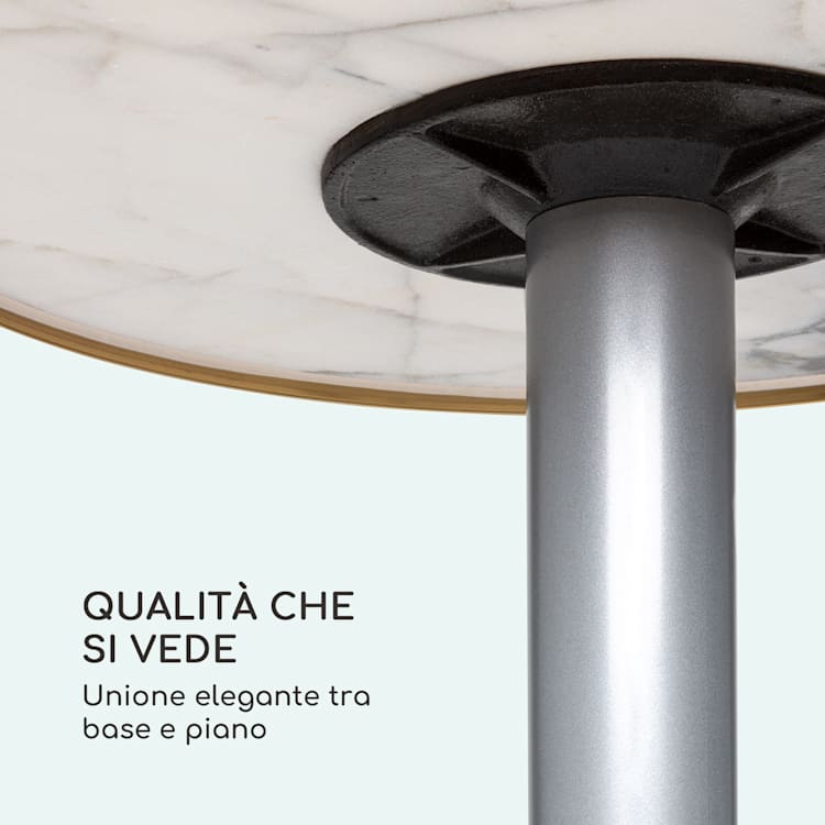 Patras Jewel - Tavolo di marmo, art nouveau, Ø: 57,5 cm, altezza: 75 cm, ghisa, base d'appoggio Grigio