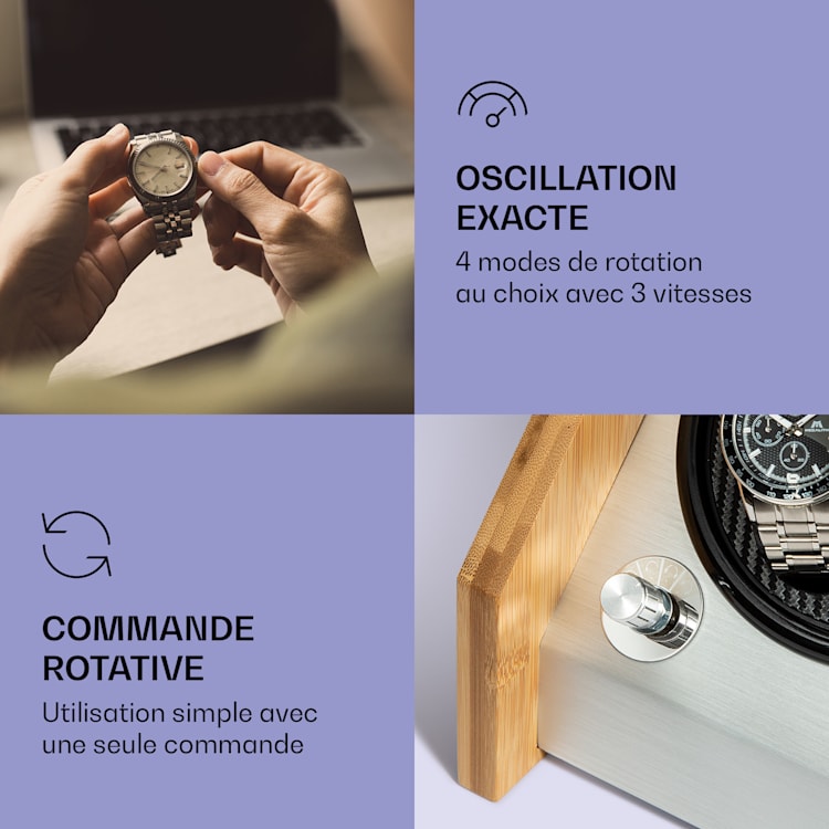 Garonne 2 horlogebeweger 1 draaischijf 2 horloges 3 snelheden 4 modi bamboe 2 horloges