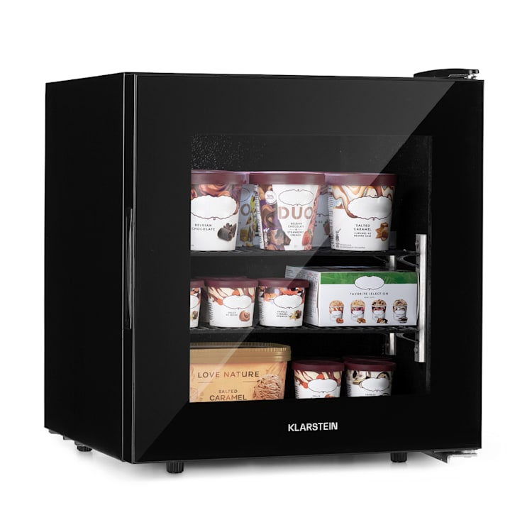 IceAge 36 Gefrierschrank 36 Liter EEK E 2 Etagen Thermostat Glasfront 36 Ltr | Schwarz